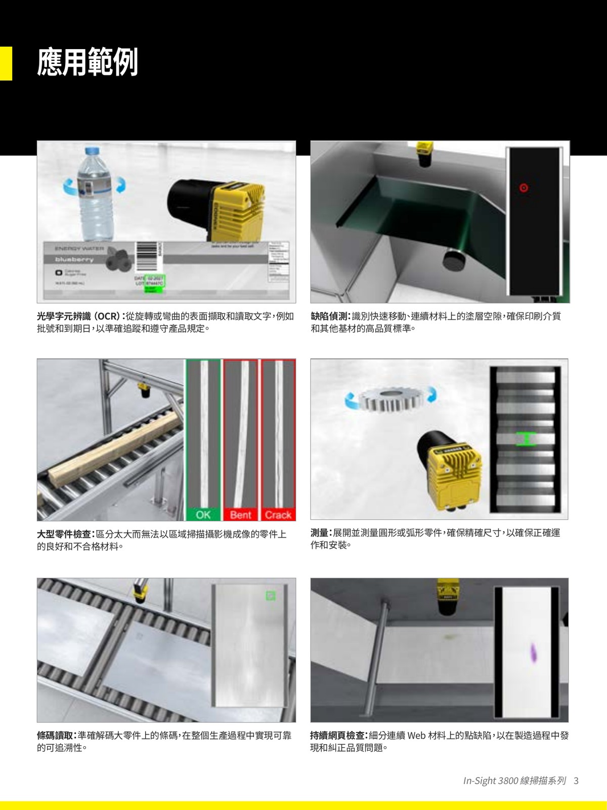 In-Sight 3800 Line Scan 應用範例 OCR缺陷偵測條碼讀取