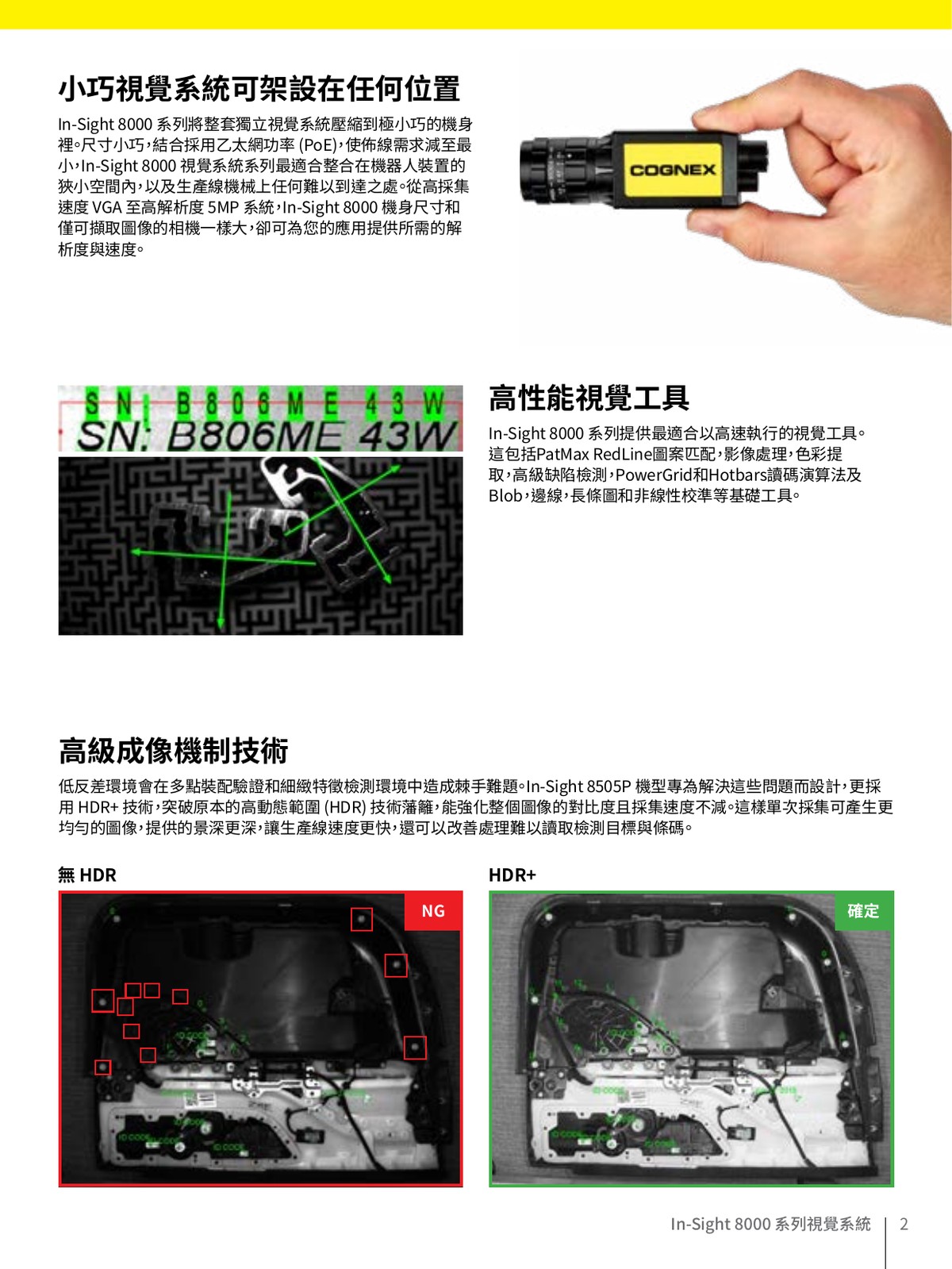 In-Sight 8000 小巧設計 HDR+ 高性能視覺工具 PatMax RedLine