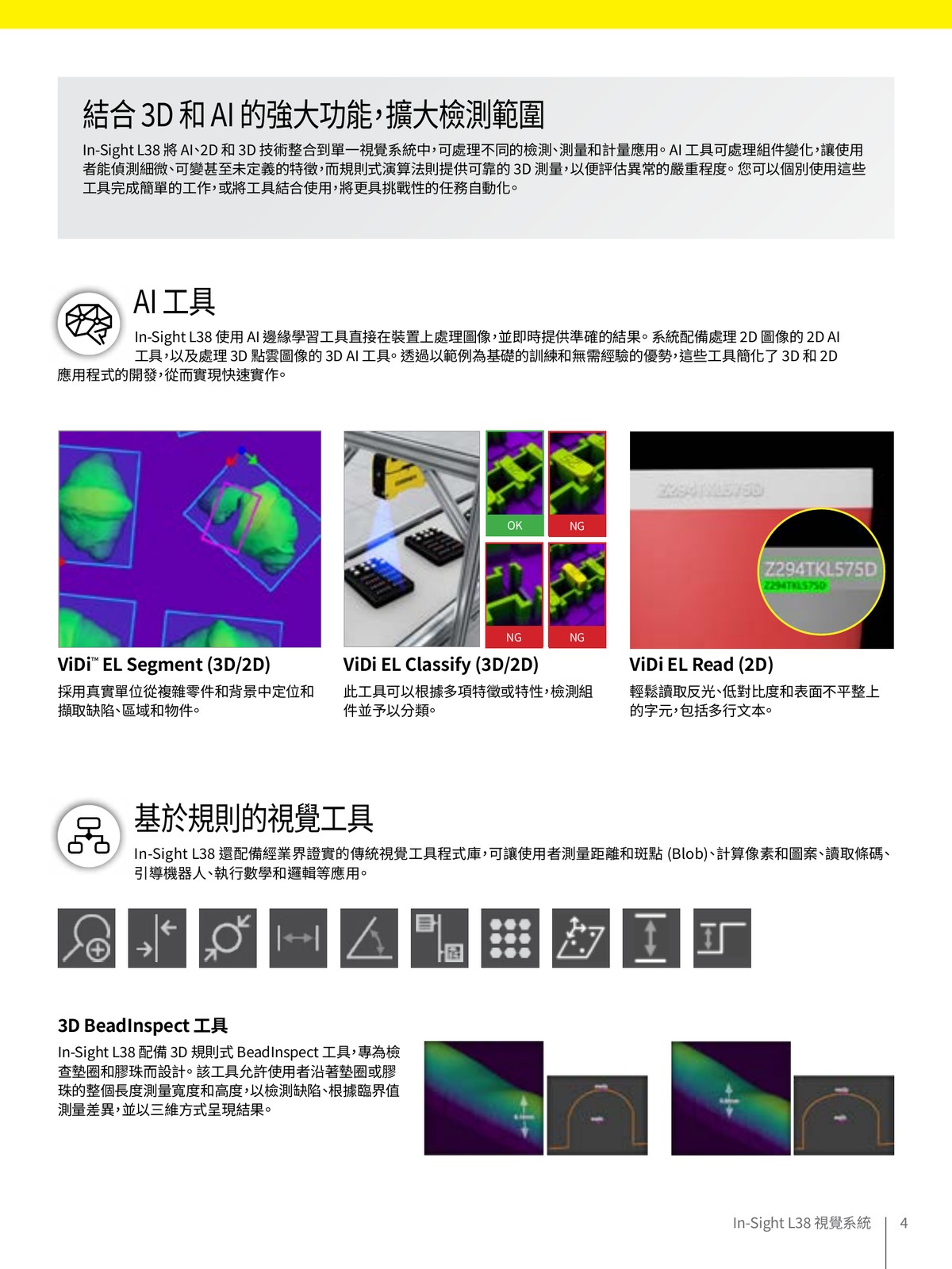In-Sight L38 3D視覺工具 AI邊緣學習 規則式檢測工具